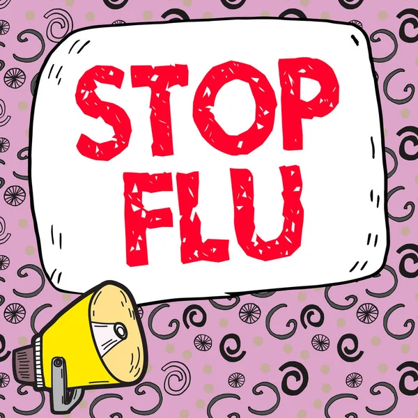 Exibição Conceitual Stop Flu Foto Conceitual Tratar Doença Respiratória Contagiosa — Fotografia de Stock