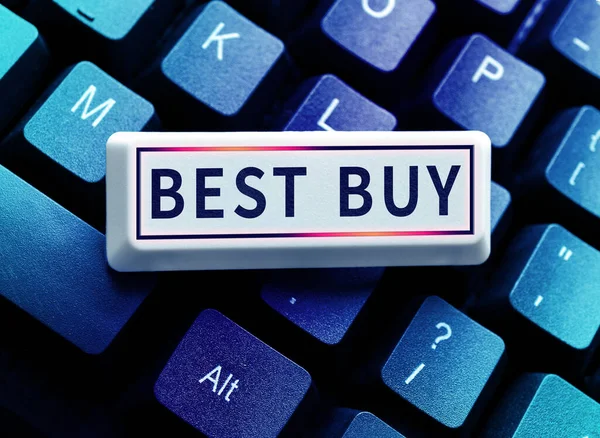 Sign Exibindo Best Buy Word Para Combinação Mais Vantajosa Custo — Fotografia de Stock