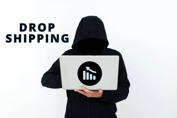 Escrevendo Exibindo Texto Drop Shipping Abordagem Negócios Para Enviar Mercadorias — Fotografia de Stock