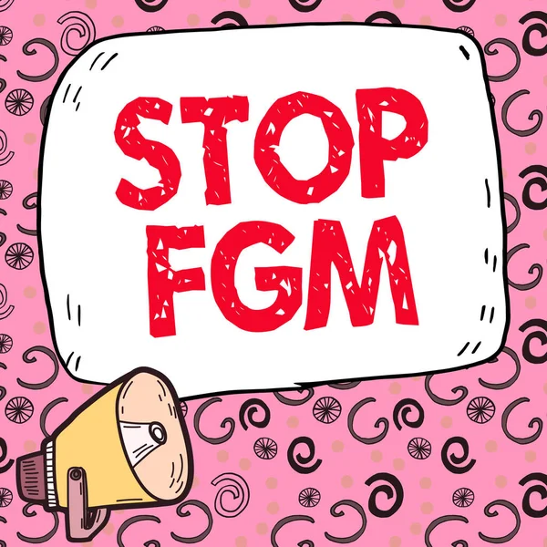Pisanie Wyświetlanie Tekstu Stop Fgm Word Połóż Kres Cięciu Żeńskich — Zdjęcie stockowe