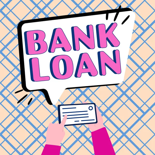 Inspiration showing sign Bank Loan, Conceptual photo an amount of money loaned at interest by a bank to a borrower