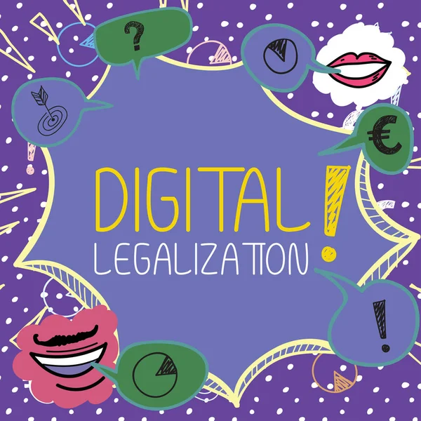 Escribir Mostrando Texto Legalización Digital Escaparate Negocios Acompañado Tecnología Práctica —  Fotos de Stock
