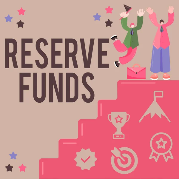 Знак Отображающий Резервные Фонды Концепция Означающая Деньги Выпущенные Банка Резервного — стоковое фото