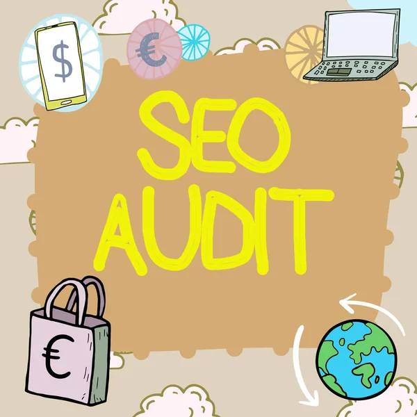 Hand Writing Sign Seo Audit Business Approach Search Engine Optimization — Stock Photo, Image
