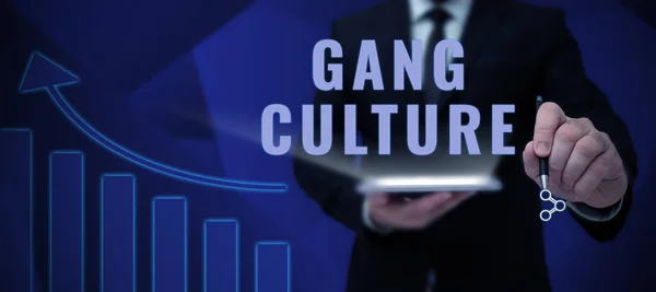 Почерк Текста Gang Culture Business Showcase Particular Organization Criminals Group — стоковое фото