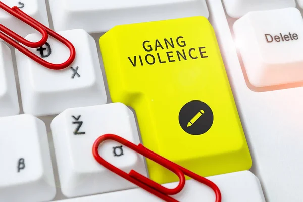 Почерк Тексту Gang Violence Бізнес Ідея Порушення Законів Спричинених Групою — стокове фото