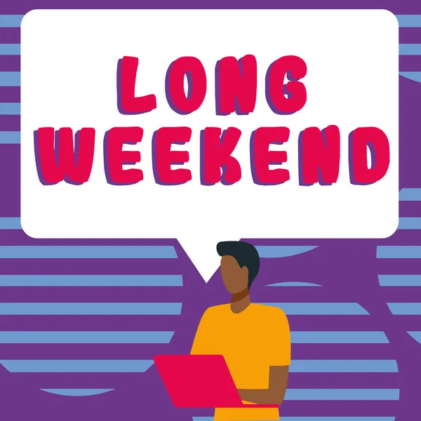 Handschrift Tekst Lang Weekend Internet Concept Langere Vakantie Vakantie Relaxing — Stockfoto
