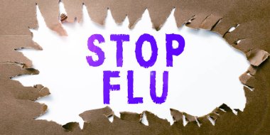 Gribi Durdur, İnternet Kavramsal Tedavi Virüsünün neden olduğu bulaşıcı solunum hastalığını gösteren metin işareti