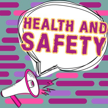 Sağlık, Güvenlik, iş yaklaşımını gösteren bir ilham kendinizi tehlikeden korumak için gerekli adımları atıyor.