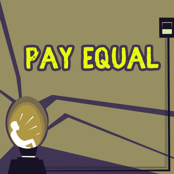 Scrittura Del Testo Pay Equal Business Showcase Principio Non Discriminazione — Foto Stock