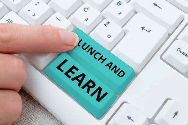 Handschrift Text Lunch Learn Business Konzept Essen Und Studieren Motivation — Stockfoto