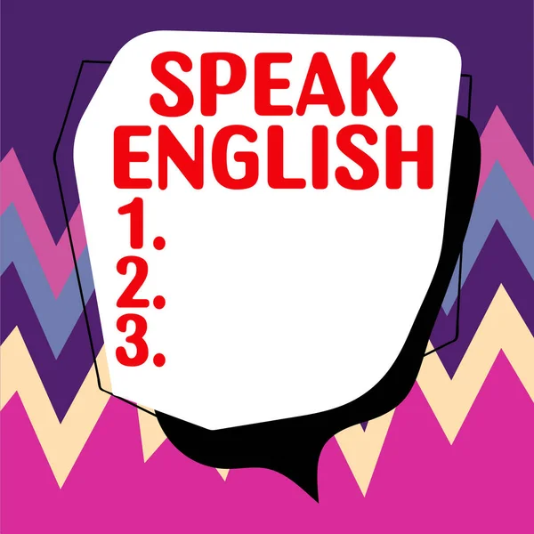 Λεζάντα Κειμένου Που Παρουσιάζει Speak Αγγλικά Έννοια Που Σημαίνει Μελέτη — Φωτογραφία Αρχείου
