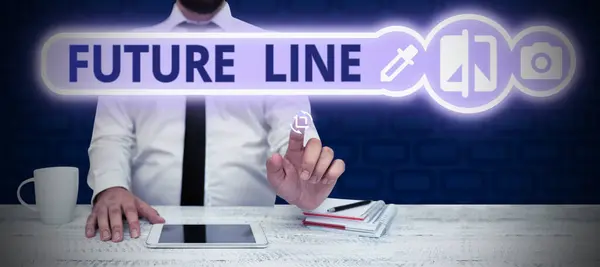 Podepsat Zobrazení Future Line Podnikatelský Záměr Budoucnu Bude Dluh Splatný — Stock fotografie