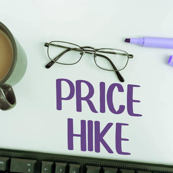 Texto Presentando Price Hike Word Escrito Suma Los Valores Que — Foto de Stock