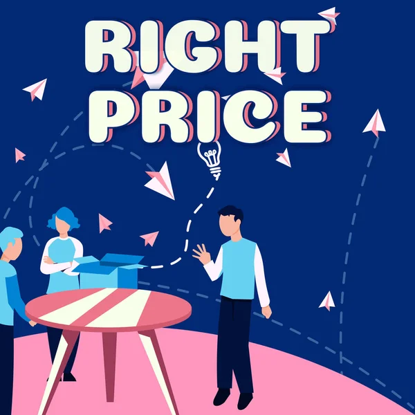 Texto Que Muestra Inspiración Right Price Concept Que Significa Cantidad — Foto de Stock