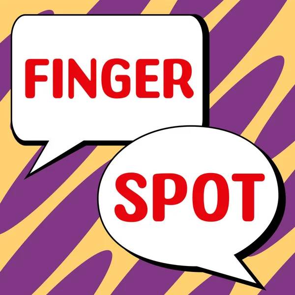 Inspiração Mostrando Sinal Finger Spot Foto Conceitual Pequenas Bolhas Cheias — Fotografia de Stock
