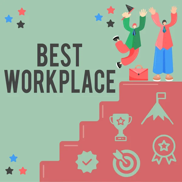 Judul Konseptual Best Workplace Word Ideal Company Work High Compensation — Stok Foto