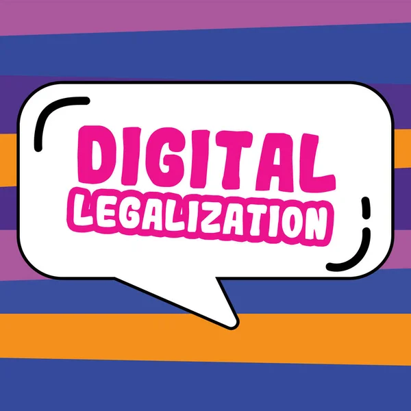 Texto Presentando Legalización Digital Palabra Para Acompañar Por Tecnología Por —  Fotos de Stock