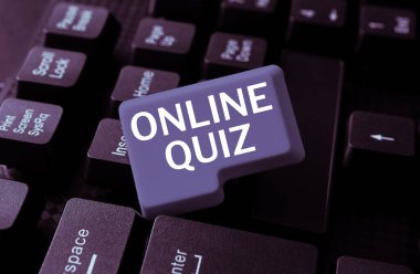 Online Quiz, Word Writed on game ya da Internet 'te yayınlanan bir zihin sporunu gösteren metin işareti