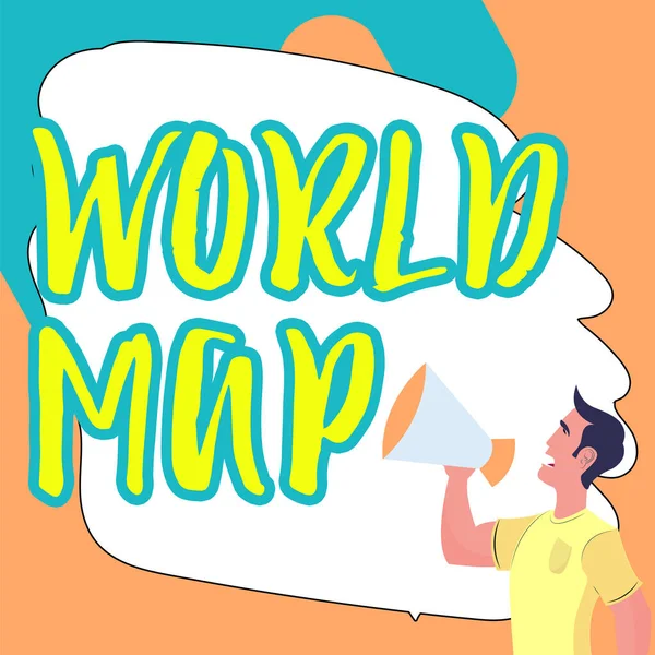 Escribir Mostrando Texto Mapa Del Mundo Visión General Los Negocios —  Fotos de Stock