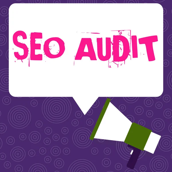 Texto Para Escrita Manual Seo Audit Business Concept Search Engine — Fotografia de Stock