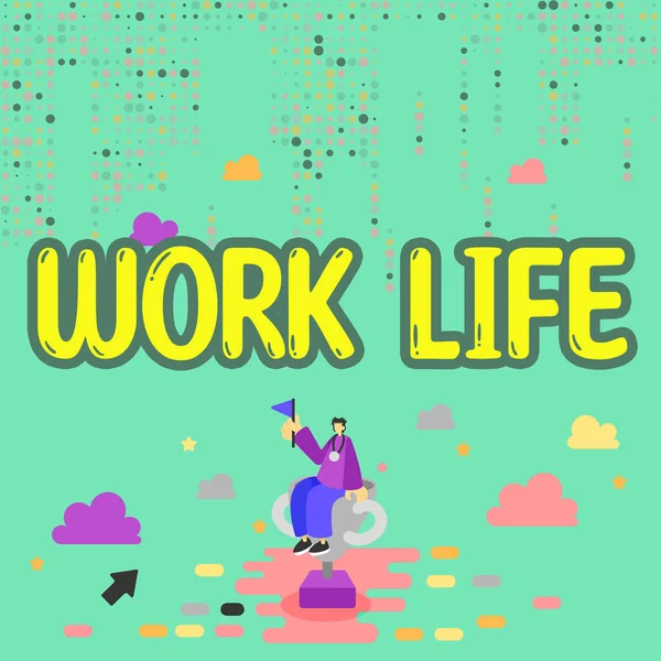 Написание Отображения Текста Work Life Word Everyday Task Ern Money — стоковое фото