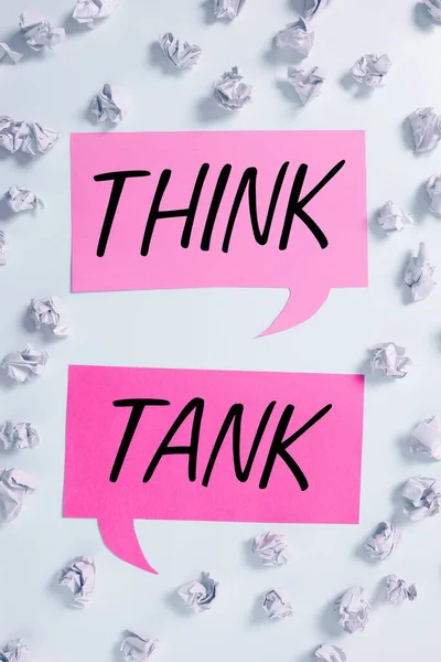 Exibição Conceitual Think Tank Visão Geral Negócio Pensando Soluções Inovadoras — Fotografia de Stock