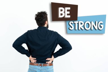 Metin yazma Güçlü ol, iş kavramı hayattaki büyük koşullara ya da baskılara dayanabilir