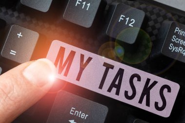 El yazısı metni Görevlerim, iş konseptim belli bir süre içinde bitirilmesi gereken işler verdi