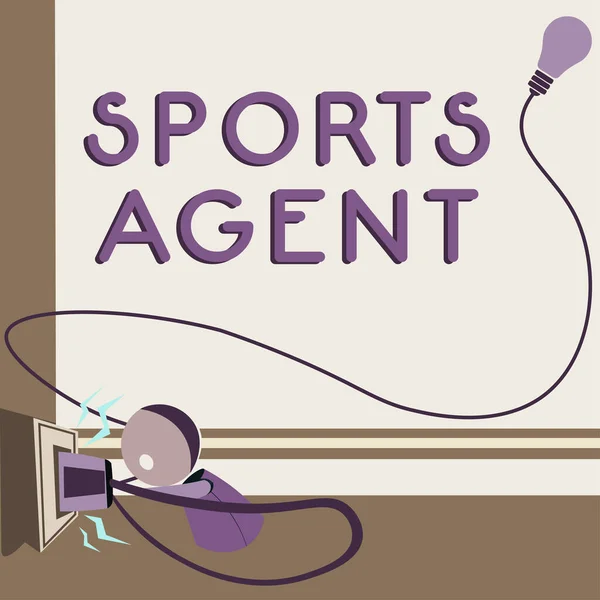 Exibição Conceitual Sports Agent Business Overview Person Gerencia Recrutamento Para — Fotografia de Stock