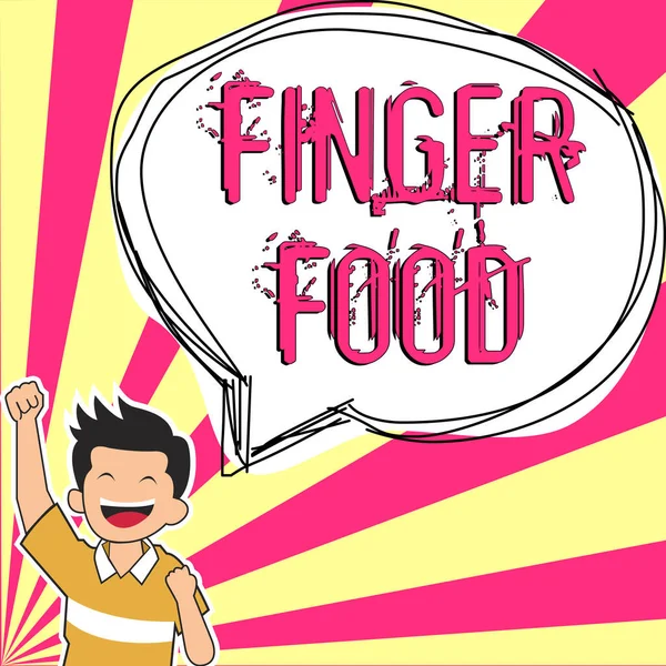Metin Parmak Gıda Konsept Ürünleri Yemek Yemek Için Parmaklarıyla Tutulacak — Stok fotoğraf