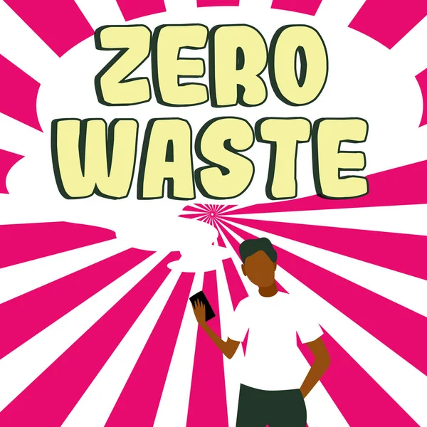Handschrifttekst Zero Waste Conceptuele Foto Industriële Verantwoordelijkheid Omvat Compostering Recycling — Stockfoto