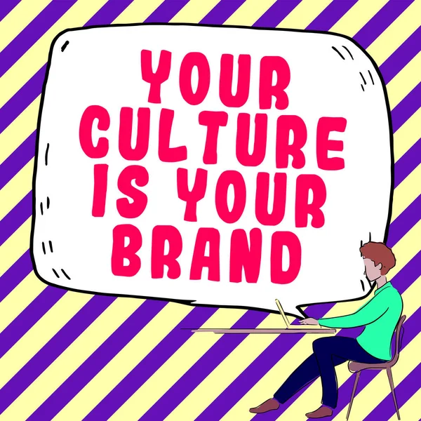 Affichage Conceptuel Votre Culture Est Votre Marque Aperçu Entreprise Connaissances — Photo