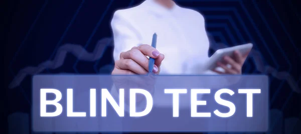 Text Skylt Som Visar Blind Test Business Approach Socialt Engagemang — Stockfoto