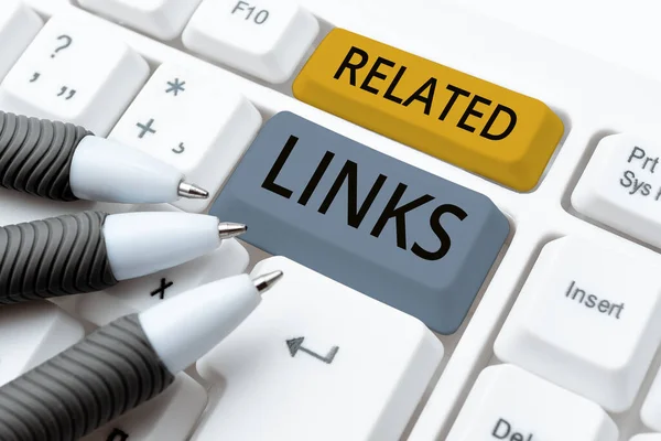 Bir Web Sayfası Çapraz Referans Hotlinks Içinde Kavramsal Görünüm Bağlantıları — Stok fotoğraf