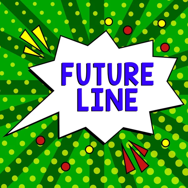 Podpis Koncepcyjny Future Line Word Written Przyszłości Zadłużenie Które Być — Zdjęcie stockowe