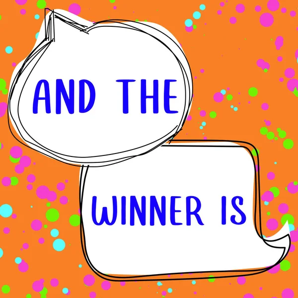Znak Tekstowy Pokazujący Zwycięzca Jest Koncepcja Internetowa Pisemne Wyniki Krótkiego — Zdjęcie stockowe