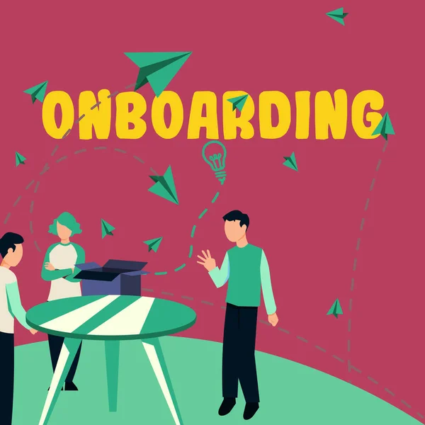 Концептуальный Дисплей Onboarding Business Approach Action Process Integrating New Employee — стоковое фото