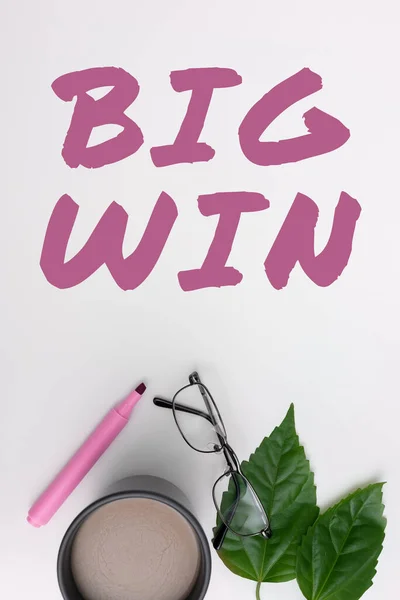 Handschrift Teken Big Win Business Showcase Hebben Gewonnen Een Belangrijke — Stockfoto