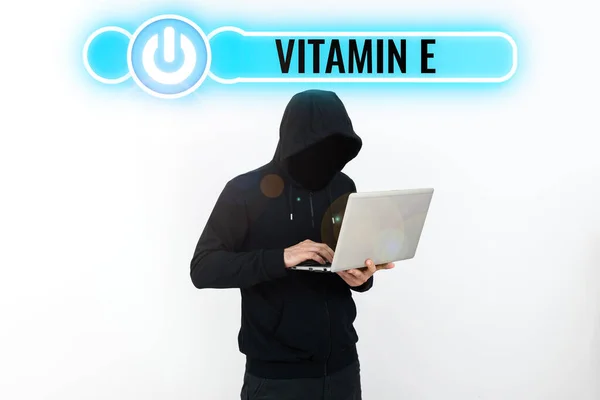 Legenda Texto Apresentando Vitamina Foto Conceitual Antioxidante Protege Tecido Corpo — Fotografia de Stock