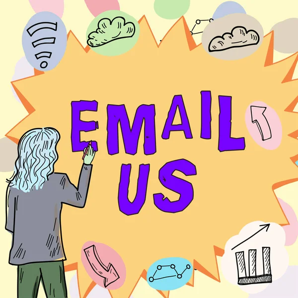 Podpis Koncepcyjny Email Koncepcja Biznesowa Wysyłanie Wiadomości Handlowych Grupy Osób — Zdjęcie stockowe