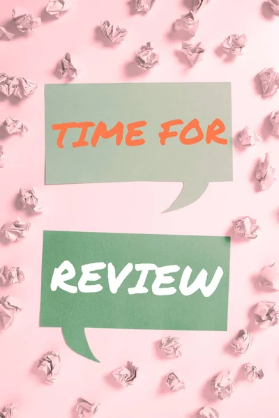 Legenda Texto Apresentando Time Review Business Concept Avaliação Momento Feedback — Fotografia de Stock