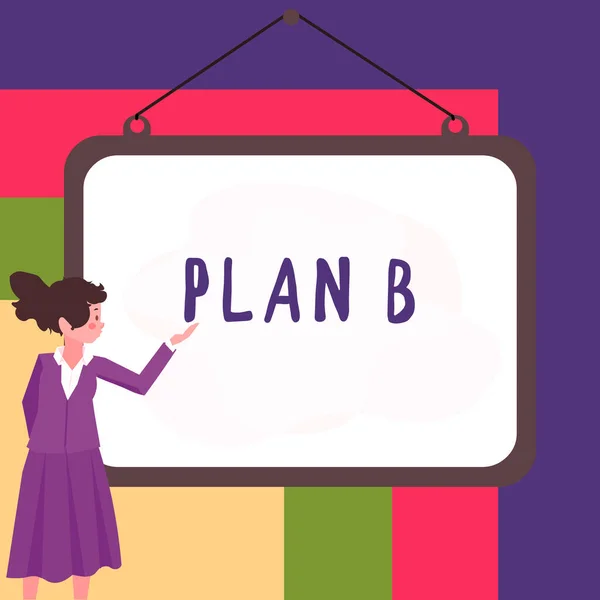 Sinal Escrita Mão Plano Conceito Negócio Plano Backup Estratégia Proposta — Fotografia de Stock