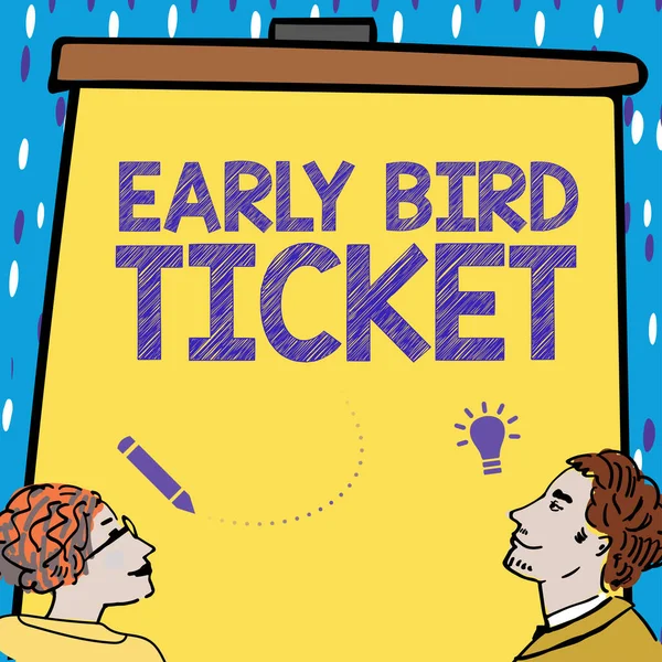Conceptual display Early Bird Ticket, Business approach Buying a ticket before it go out for sale in regular price