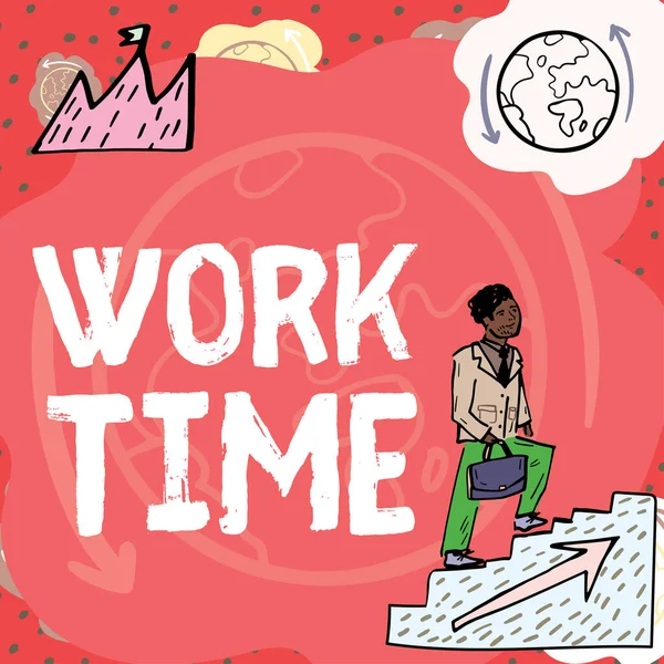 Yazısı Çalışma Saati Genel Bakış Süresi Geçici Işçilerin Bir Şantiyede — Stok fotoğraf
