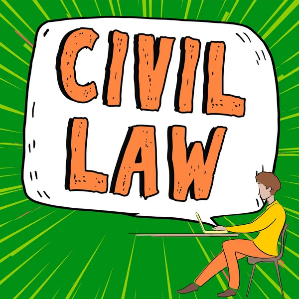 Zarejestruj Wyświetlanie Prawa Cywilnego Słowo Prawo Dotyczące Stosunków Prywatnych Między — Zdjęcie stockowe