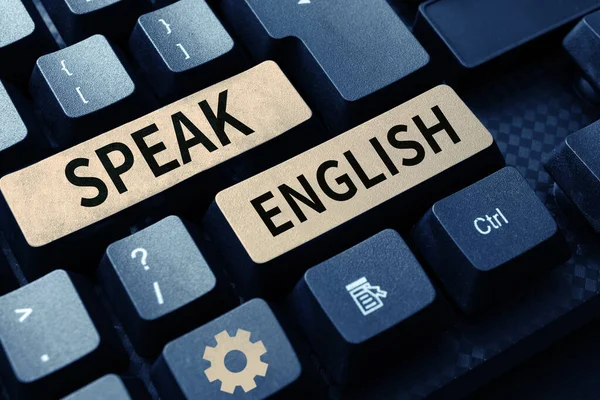 Sinal Texto Mostrando Fale Inglês Abordagem Negócios Estude Outro Idioma — Fotografia de Stock