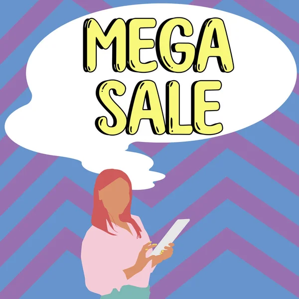 Handwriting text Mega Sale, Business approach The day full of special shopping deals and heavy discounts