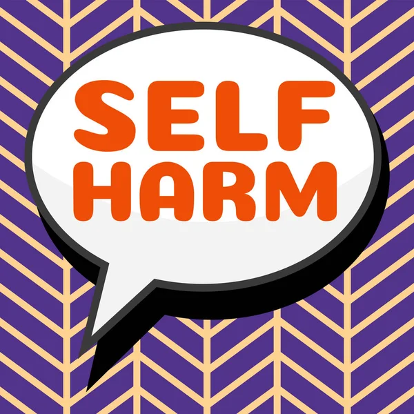 Τίτλος Κειμένου Που Παρουσιάζει Self Harm Business Βιτρίνα Κατάσταση Της — Φωτογραφία Αρχείου