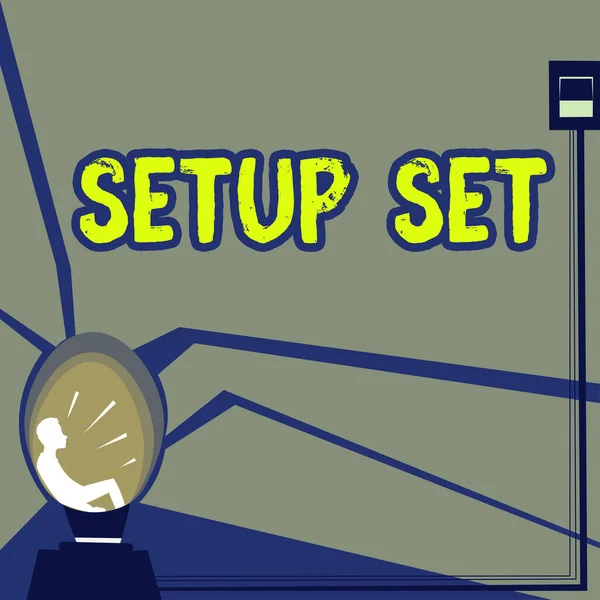 Begriffliche Bildunterschrift Setup Set Wort Geschrieben Über Die Art Position — Stockfoto